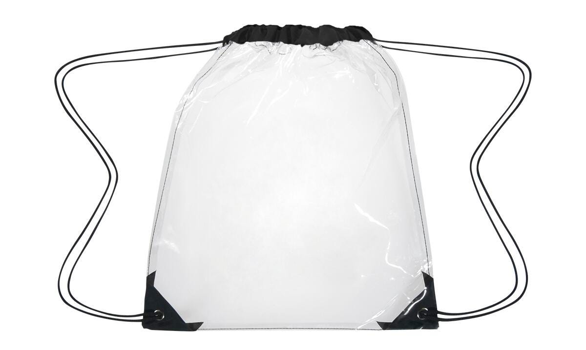 Drawstring Sports Backpack, Clear, Item Number 2002620